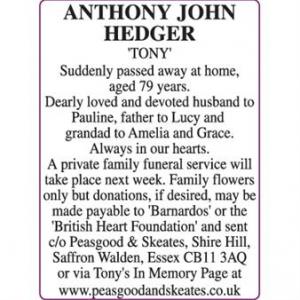 ANTHONY JOHN HEDGER