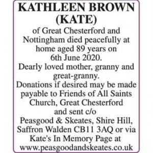 KATHLEEN BROWN (KATE)