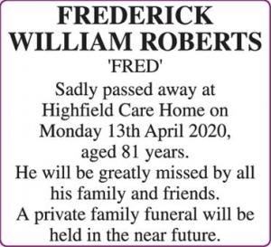 FREDERICK WILLIAM ROBERTS