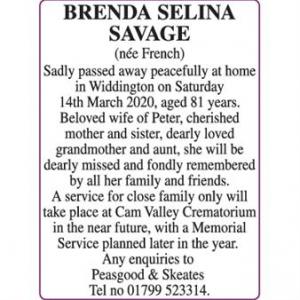 BRENDA SELINA SAVAGE