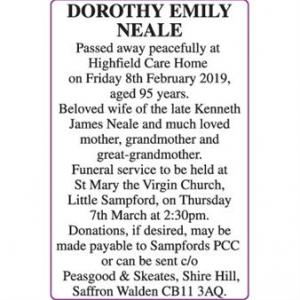 DOROTHY EMILY NEALE